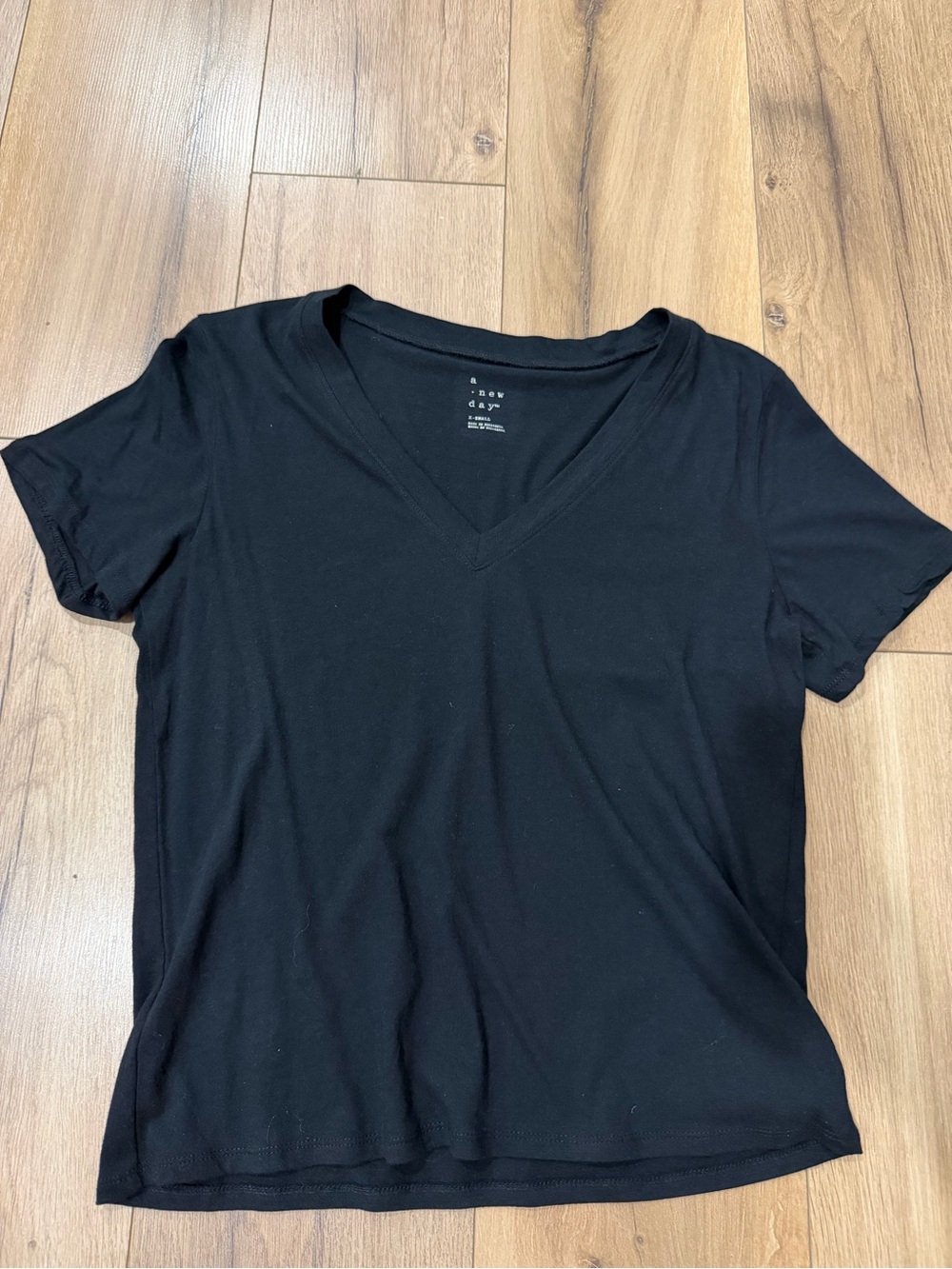 A New Day Black V-Neck Short Sleeve Tee — Simple Everyday Top